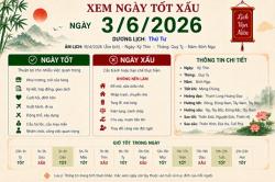 Xem tử vi ngày 3-6-2026 thứ 4 của 12 con giáp chi tiết nhất